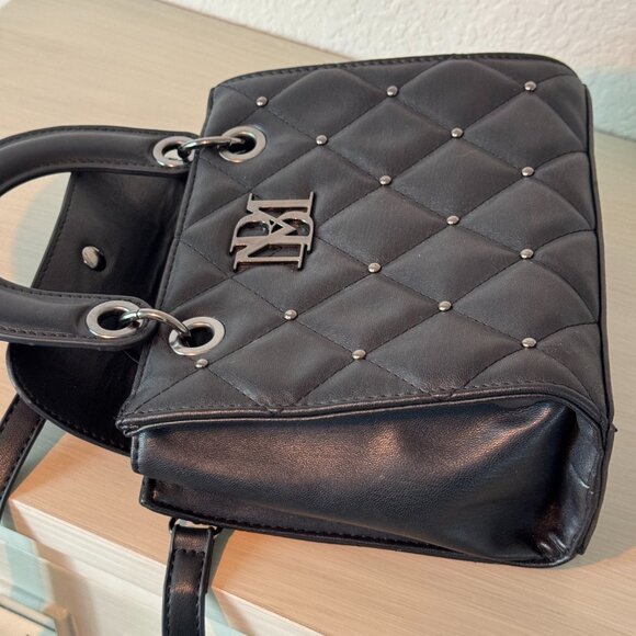 🖤 Badgley Mischka Black Quilted Studded Small Handle Tote Bag 🖤 - Picture 3 of 4